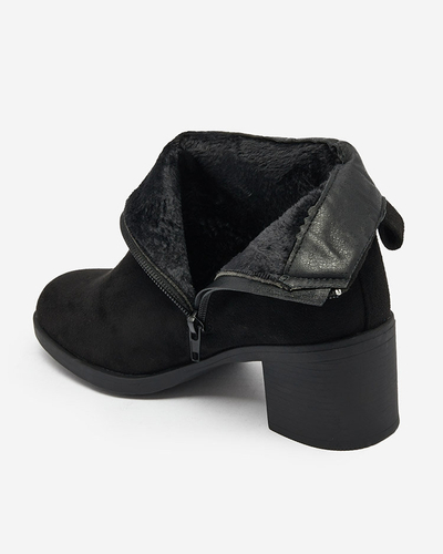 Royalfashion Juodi eko zomšos moteriški žemakulniai batai Rejerry