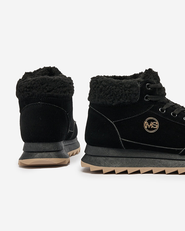 "Royalfashion" juodi moteriški apšiltinti sportiniai bateliai "Cerrto"