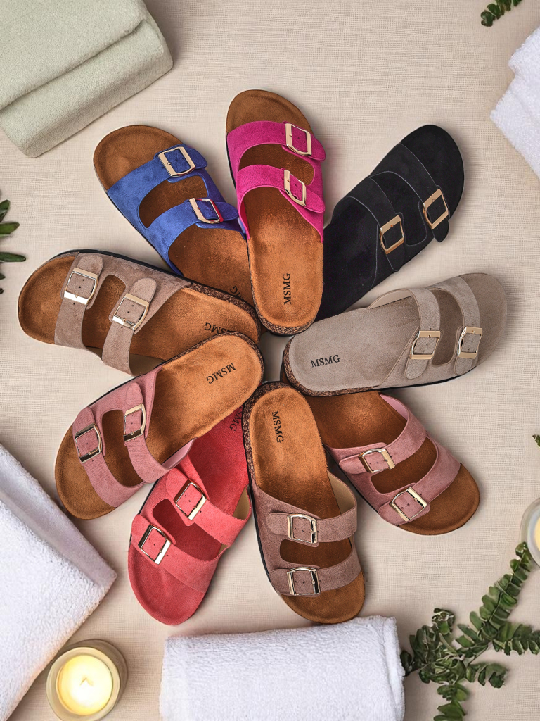 Royalfashion Moteriškos šlepetės su sagtimis Foumy