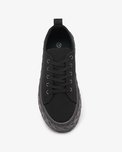 Спортивные кроссовки на платформе черного цвета Saddol- Footwear