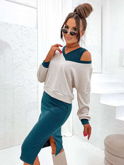 Royalfashion Темно-зеленый женский повседневный комплект
