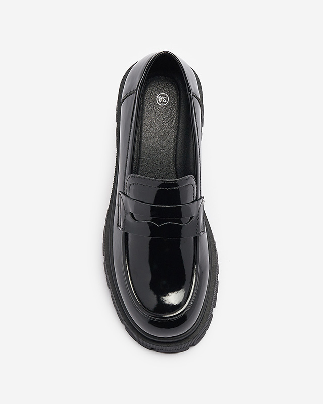 Черные лакированные мокасины для женщин Noppel Footwear