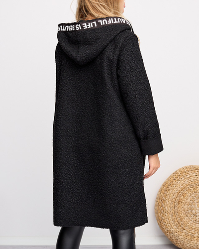 Женская черная куртка с капюшоном - Одежда