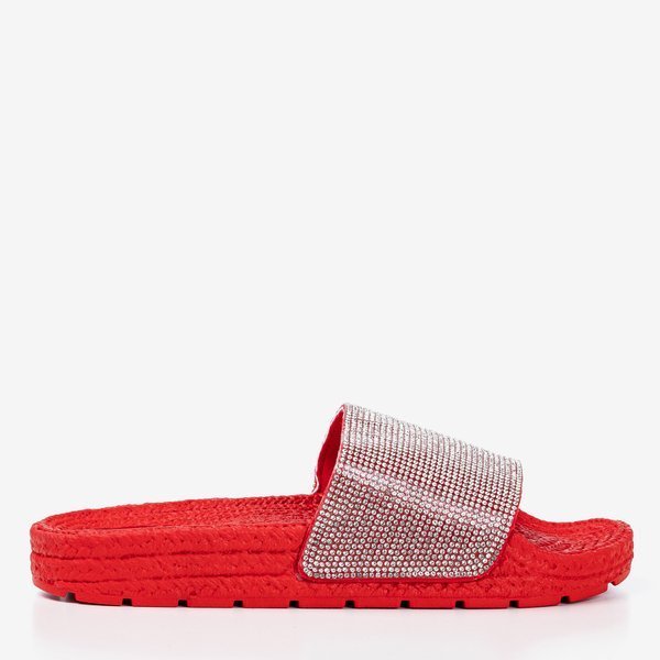 Женские красные тапочки с фианитом Blink Blink - Обувь