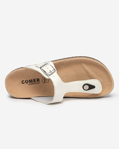 Белые женские шлепанцы Sodifo