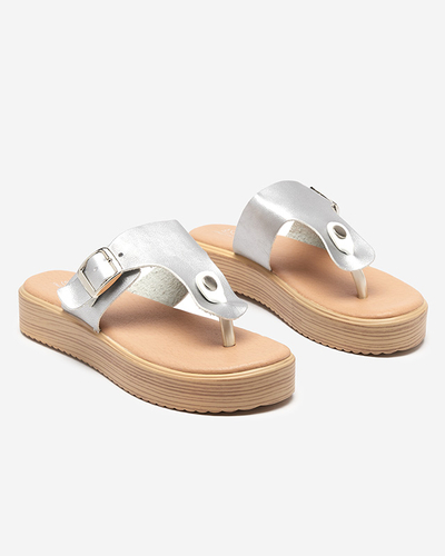 Sidabrinės moteriškos basutės ant Borico platformos - Avalynė