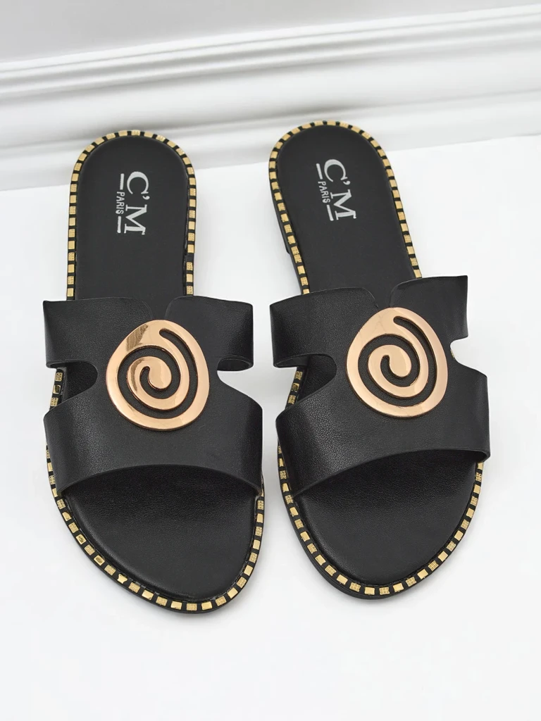 Royalfashion moteriškos šlepetės lygiu padu Glam Bliss