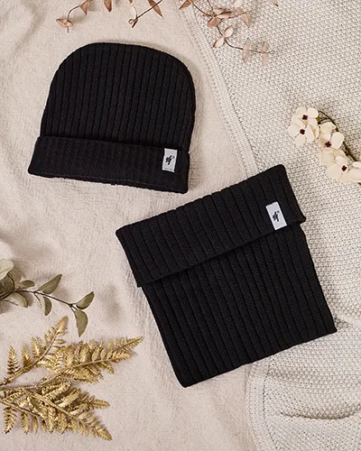 „Royalfashion“ Universalus žieminis komplektas - nagė misraščiu ir kaklo „tunelio“ šalikas