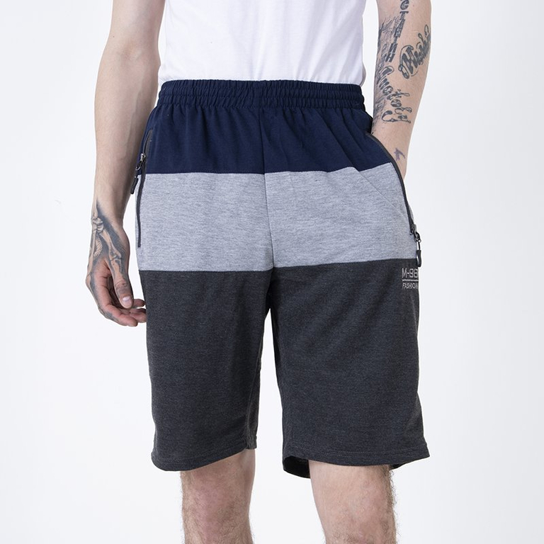 Vyriški tamsiai pilki dryžuoti šortai - drabužiai