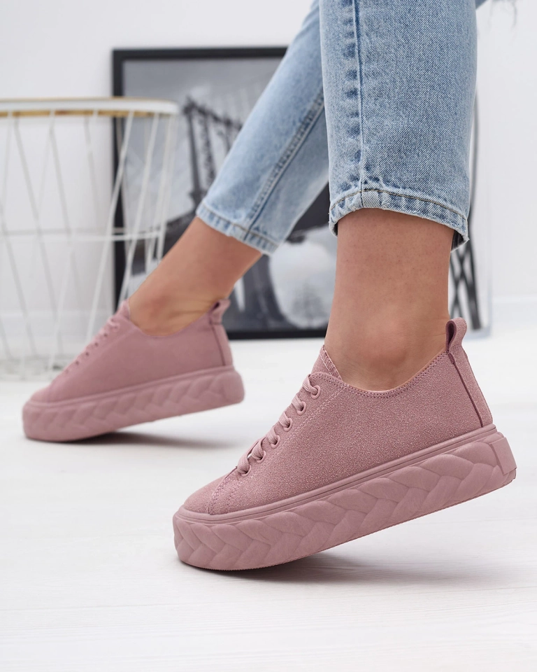 Розовые женские кроссовки на платформе Sedix - Обувь