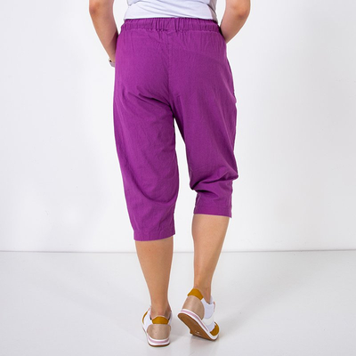 Фиолетовые женские бриджи с карманами