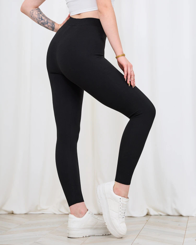 Royalfashion Черные утепленные женские леггинсы