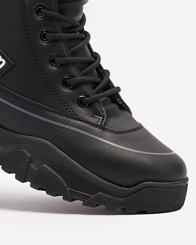 Женские утепленные спортивные ботинки черного цвета Lecvola- Footwear