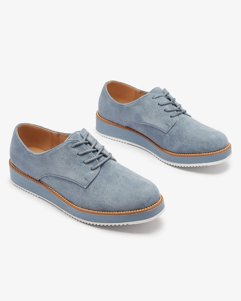 Синие женские полуботинки на шнуровке a'la oxfords Oksila - Обувь