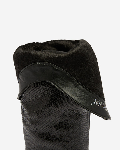 Juodi moteriški aukštakulniai aulinukai su įspaudu Elivea- Avalynė