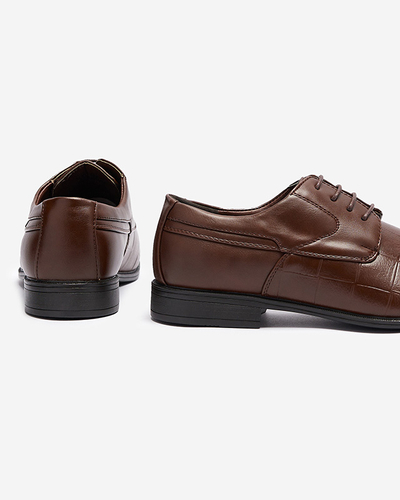 Коричневые элегантные мужские ботинки Elfobs- Footwear