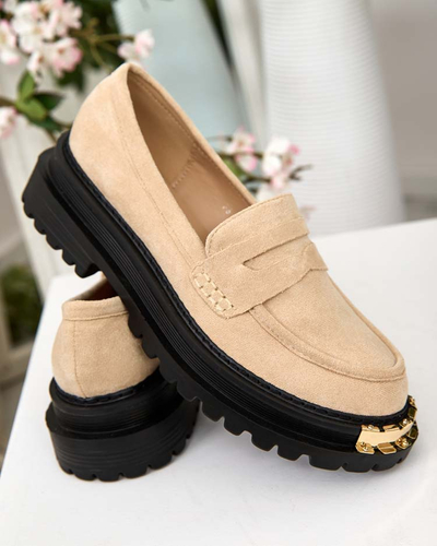 Smėlio spalvos eko odos mokasinai Giulia