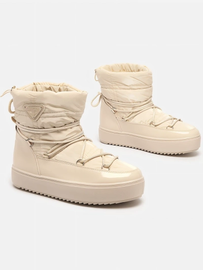 Royalfashion Женские сапоги-слипы a'la snow boots бежевого цвета Vevnose