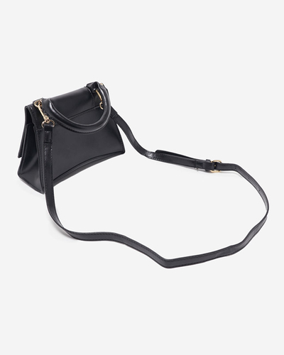 Juodas moteriškas mini krepšys su raide "B" - Priedai