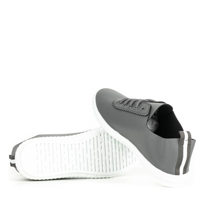 Серые кроссовки «Олимпик» на шнуровке - Обувь