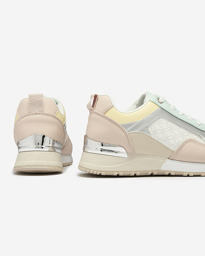Женская бежево-розовая спортивная обувь на шнуровке Mnerio- Footwear
