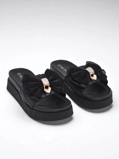 Royalfashion Женские шлепанцы на платформе с бантом Sento Pace