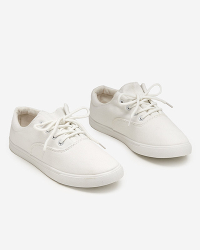 Белые женские кроссовки на шнуровке Raso