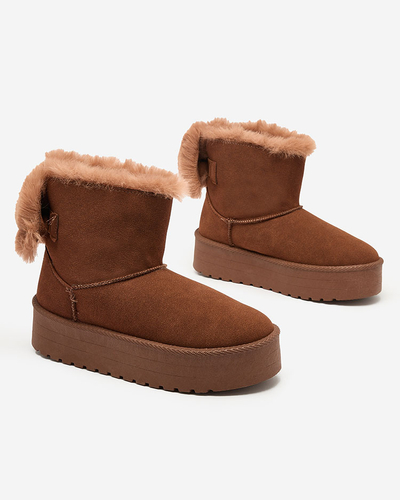 Royalfashion Женские сапоги a'la snow boots в коричневом цвете Goroggo