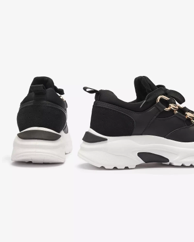 Juodi moteriški sportiniai bateliai su grandinėlėmis Nanoka - Avalynė