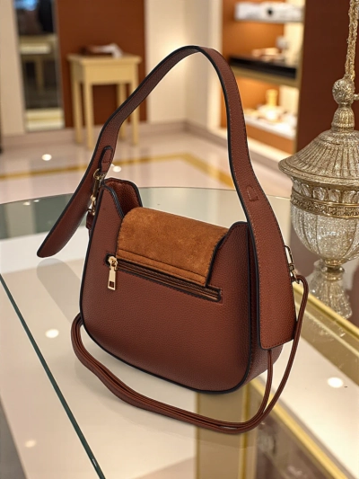 Mažas moteriškas krepšys iš eko odos „Golden Whisper“