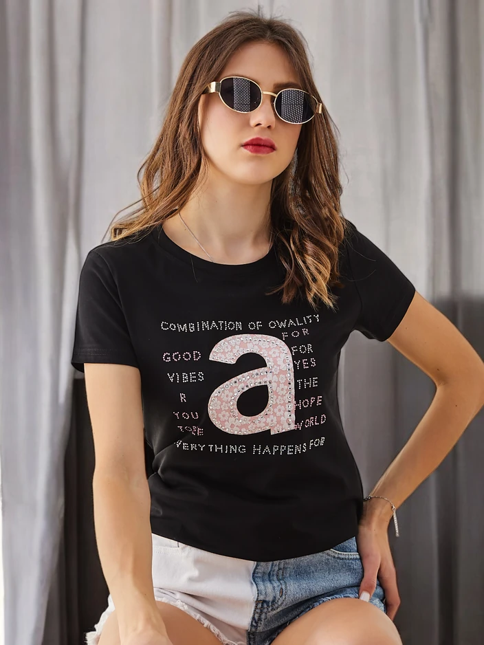 Royalfashion Medvilninė moteriška marškinėlių kombinacija Owality