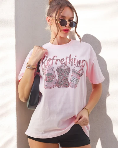 Royalfashion Medvilnės moteriška marškinėliai su blizgučių spauda