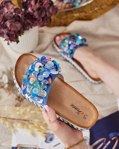 Royalfashion Женские шлепанцы со стразами Loassa