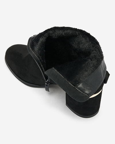Royalfashion Женские сапоги на низкой шпильке черного цвета Dogdas