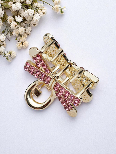 Royalfashion Заколка для волос с стразами Золотая Заколка