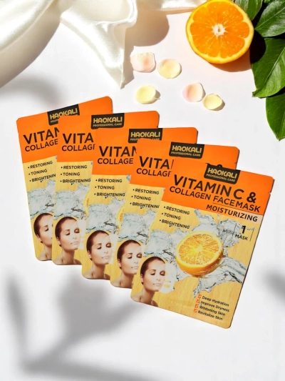 Haokali - Veido kaukė su vitaminu C ir kolagenu - drėkina, šviesina ir tonizuoja