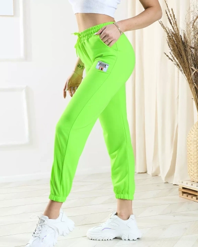 Moteriškos neoninės žalios sportinės kelnės - Apranga