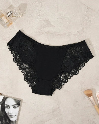 Royalfashion Черные кружевные трусики для женщин