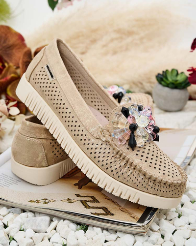 Royalfashion Женские ажурные мокасины из бисера Nasfali