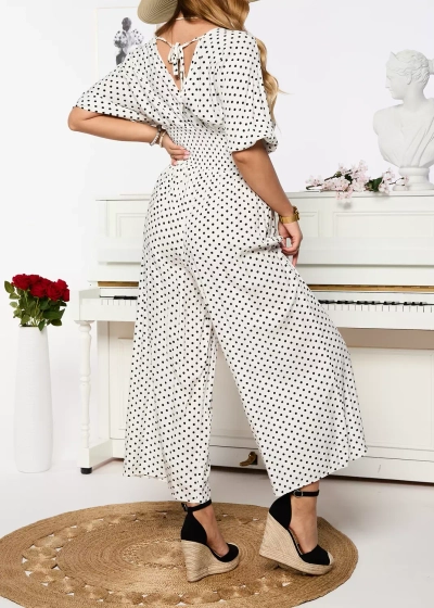 Baltas ilgas moteriškas žirnių kostiumėlis - Apranga