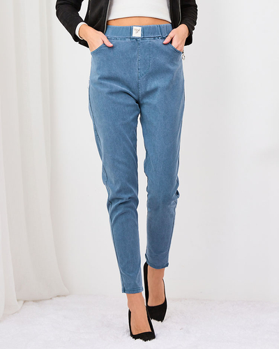 Royalfashion Темно-синие женские брюки-теггинсы