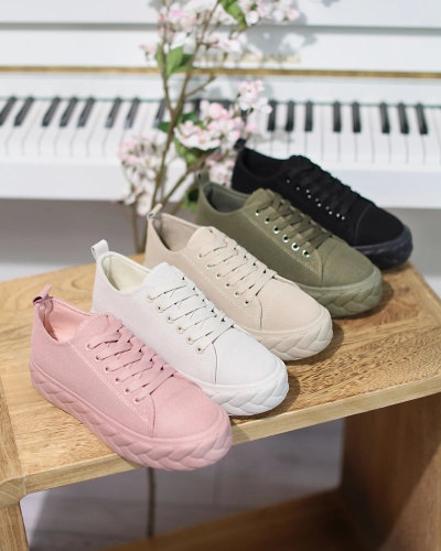 Кремовые женские кроссовки на платформе Sedix - Обувь