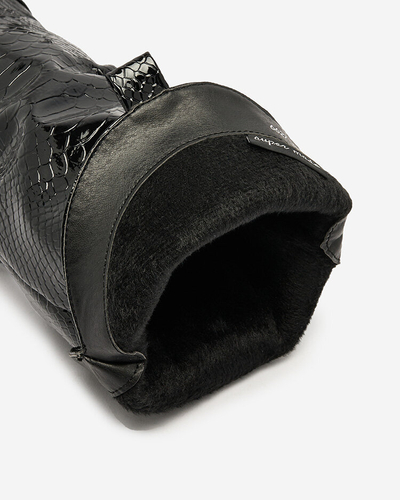 Royalfashion Черные лакированные женские сапоги a'la cowgirls Gotenas