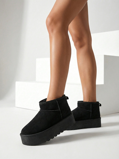 "Royalfashion" Moteriški juodi platforminiai a'la sniego batai Dagodo