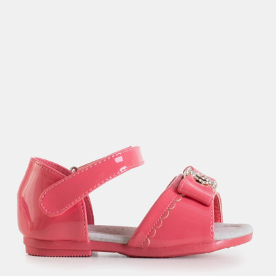 Розовые детские босоножки с бантиком Ksenia