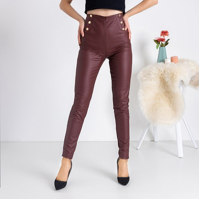 Бордовые женские триггинсы с украшениями - Брюки
