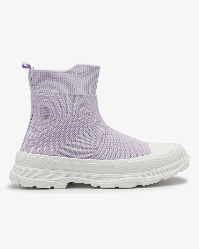 Фиолетовые женские высокие спортивные туфли-слипы а'ля кроссовки Vertiks - Обувь