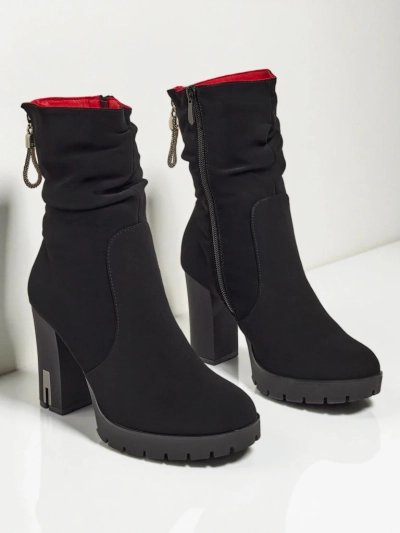 Moteriški aulinukai iš matinės eko odos su storu kulnu Nivarelle