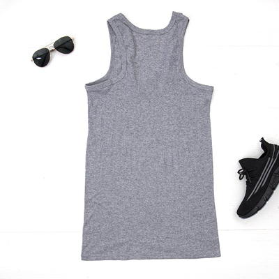 Pilki vyriški marškinėliai be rankovių-drabužiai