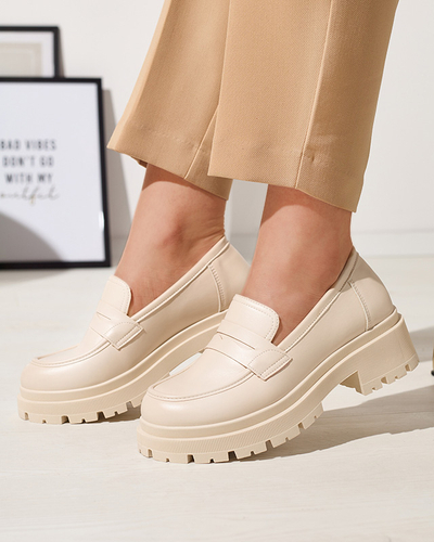 Бежевые мокасины из экокожи для женщин Firlonna- Footwear